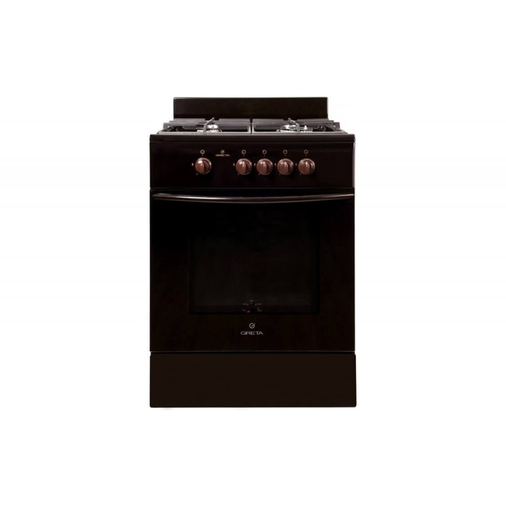 Газова плита GRETA 600-12 (коричневі, чавунні грати)