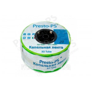 Крапельна стрічка Presto-PS емітерна 3D Tube крапельниці через 30 см, витрата 2.7 л/год, довжина 1000 м